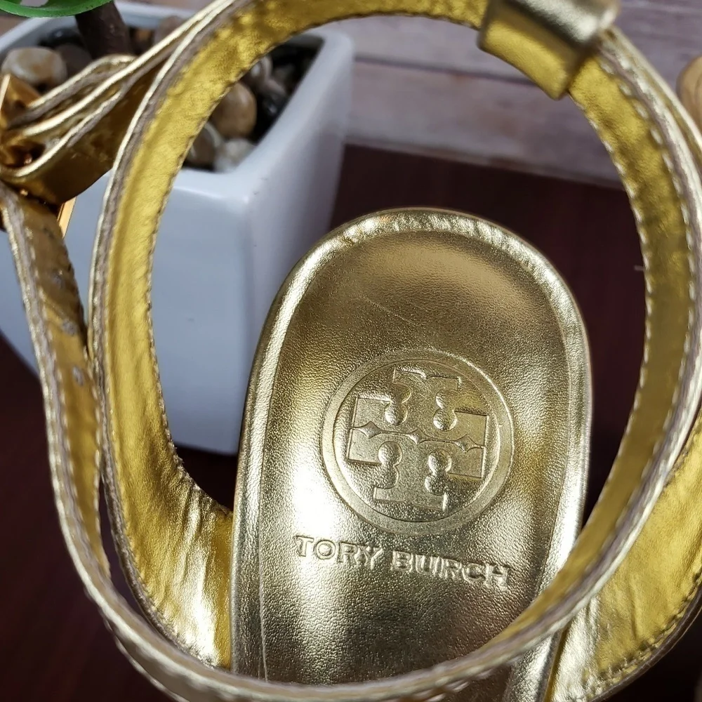TORY BURCH Gold Platform Ankle Strap